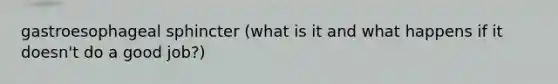 gastroesophageal sphincter (what is it and what happens if it doesn't do a good job?)