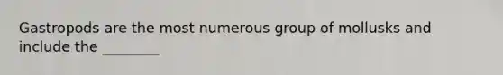 Gastropods are the most numerous group of mollusks and include the ________