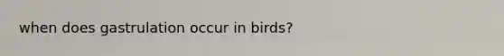 when does gastrulation occur in birds?