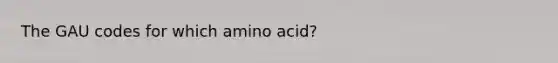 The GAU codes for which amino acid?