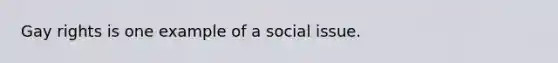 Gay rights is one example of a social issue.