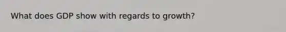 What does GDP show with regards to growth?