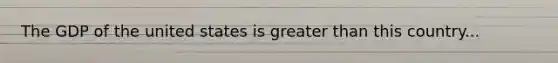 The GDP of the united states is greater than this country...