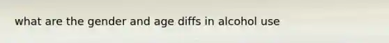 what are the gender and age diffs in alcohol use