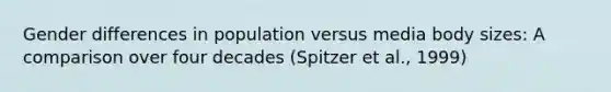 Gender differences in population versus media body sizes: A comparison over four decades (Spitzer et al., 1999)