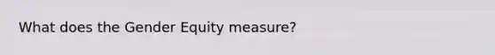 What does the Gender Equity measure?