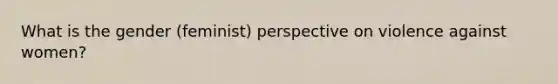 What is the gender (feminist) perspective on violence against women?