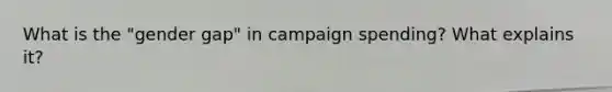 What is the "gender gap" in campaign spending? What explains it?