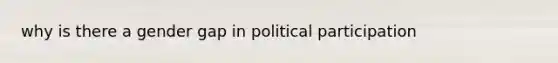 why is there a gender gap in political participation