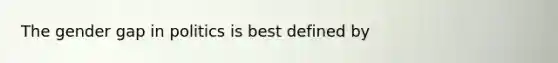 The gender gap in politics is best defined by