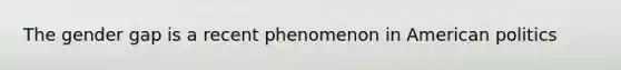 The gender gap is a recent phenomenon in American politics