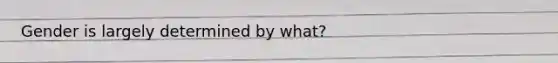 Gender is largely determined by what?