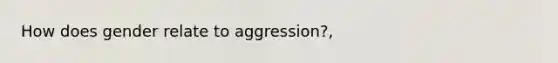 How does gender relate to aggression?,