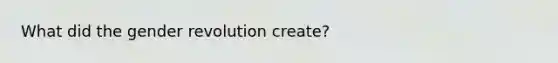 What did the gender revolution create?