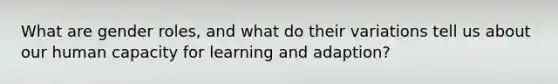 What are gender roles, and what do their variations tell us about our human capacity for learning and adaption?