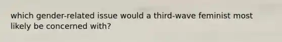 which gender-related issue would a third-wave feminist most likely be concerned with?