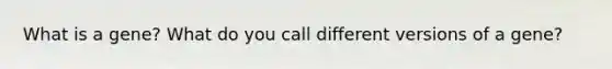 What is a gene? What do you call different versions of a gene?