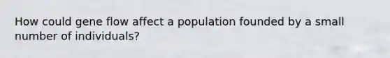 How could gene flow affect a population founded by a small number of individuals?