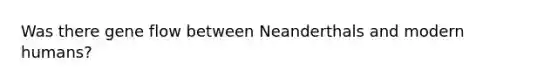 Was there gene flow between Neanderthals and modern humans?