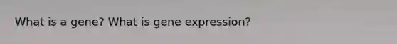 What is a gene? What is gene expression?