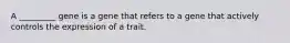 A _________ gene is a gene that refers to a gene that actively controls the expression of a trait.