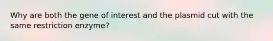 Why are both the gene of interest and the plasmid cut with the same restriction enzyme?