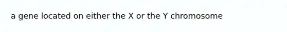 a gene located on either the X or the Y chromosome