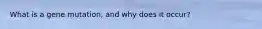What is a gene mutation, and why does it occur?