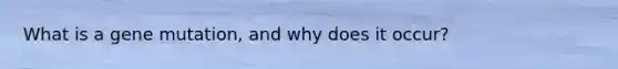 What is a gene mutation, and why does it occur?