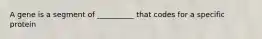 A gene is a segment of __________ that codes for a specific protein