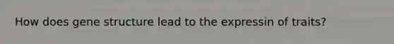 How does gene structure lead to the expressin of traits?