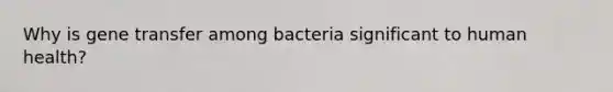 Why is gene transfer among bacteria significant to human health?