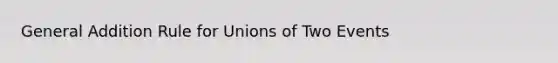 General Addition Rule for Unions of Two Events