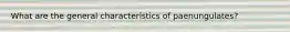 What are the general characteristics of paenungulates?