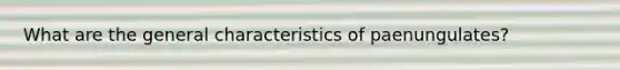 What are the general characteristics of paenungulates?