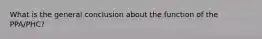 What is the general conclusion about the function of the PPA/PHC?