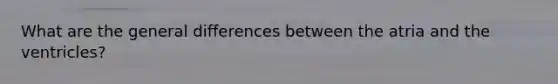 What are the general differences between the atria and the ventricles?