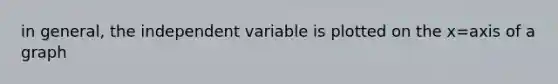 in general, the independent variable is plotted on the x=axis of a graph