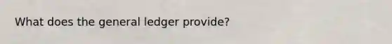 What does the general ledger provide?