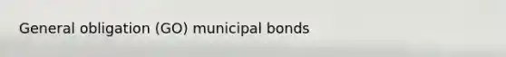 General obligation (GO) municipal bonds