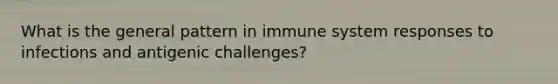 What is the general pattern in immune system responses to infections and antigenic challenges?