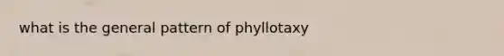 what is the general pattern of phyllotaxy