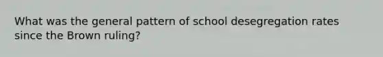 What was the general pattern of school desegregation rates since the Brown ruling?