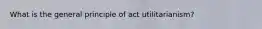 What is the general principle of act utilitarianism?