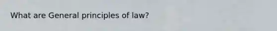 What are General principles of law?