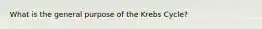 What is the general purpose of the Krebs Cycle?