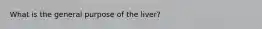 What is the general purpose of the liver?