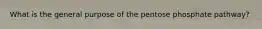 What is the general purpose of the pentose phosphate pathway?
