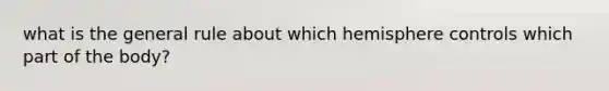 what is the general rule about which hemisphere controls which part of the body?