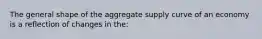 The general shape of the aggregate supply curve of an economy is a reflection of changes in the: